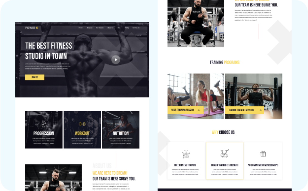 Power-x-gym Website